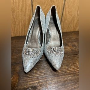 Gorgeous JG silver Rhinestone glitter heels